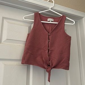 Madewell texture and thread tie front button down tank